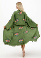 Evil Eye Hand Printed Kimono – A Bold & Beautiful Gift for Grandma
