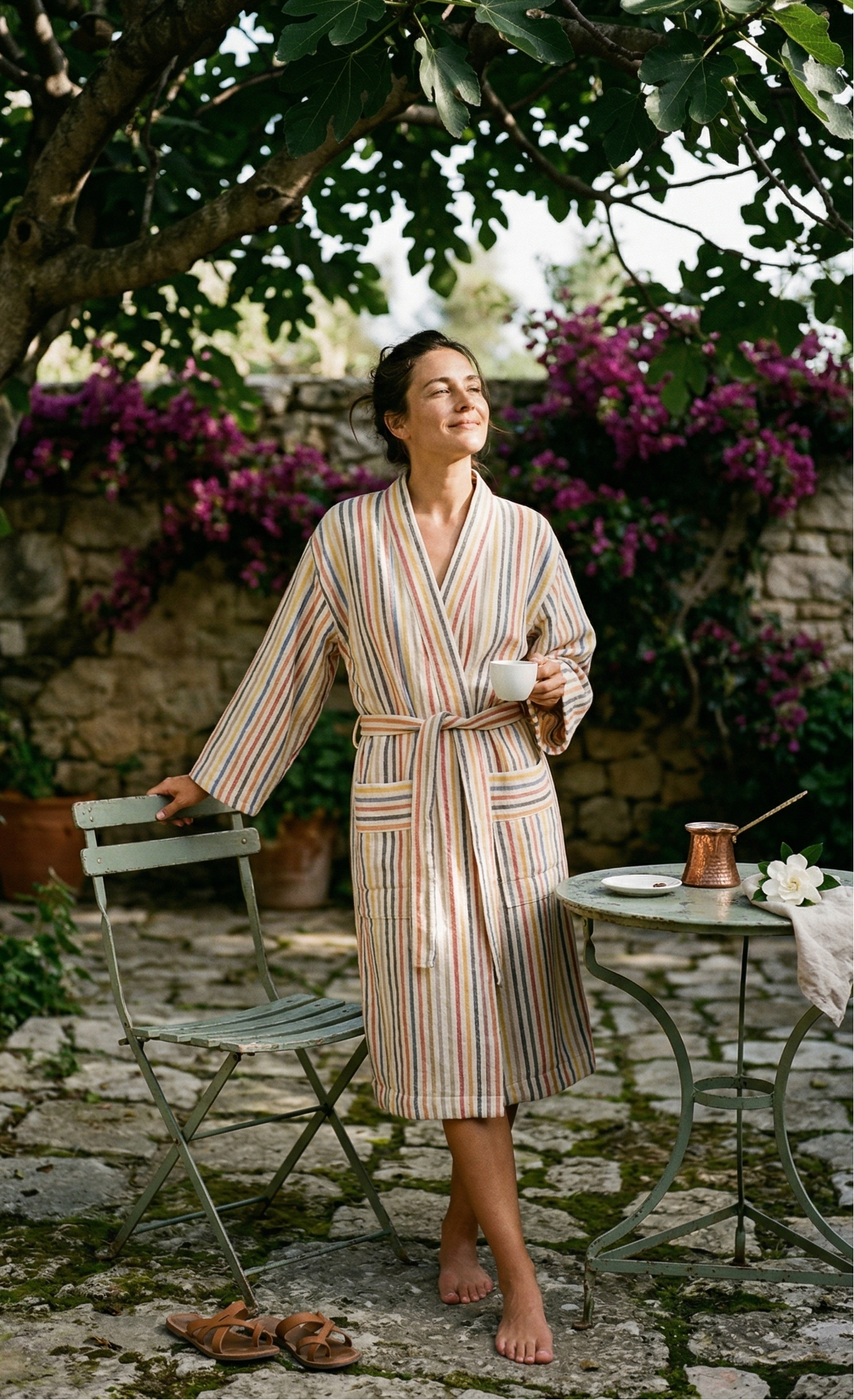 Rainbow Handwoven Linen Robe – A Colorful & Joyful Gift for Grandma