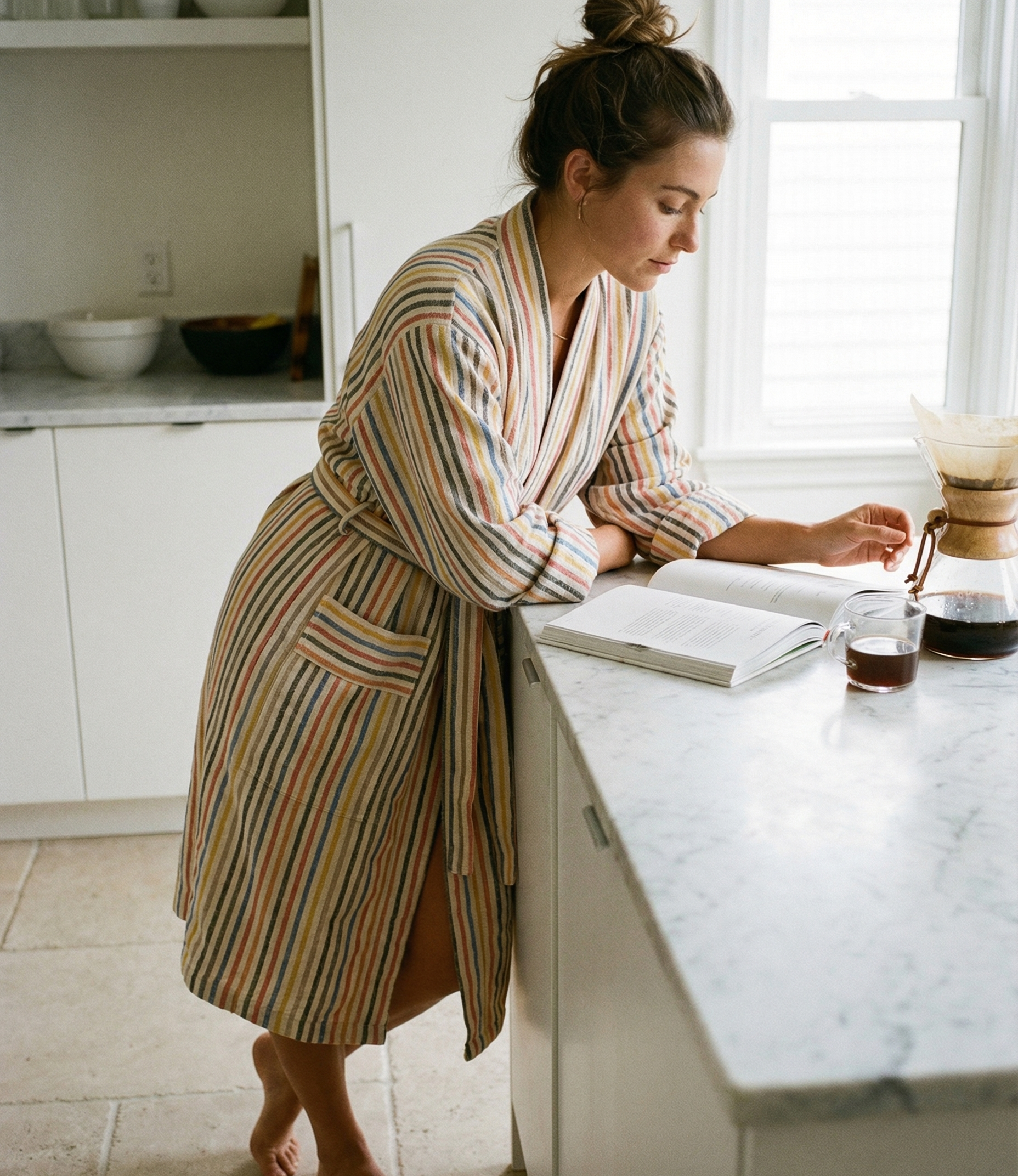 Rainbow Handwoven Linen Robe – A Colorful & Joyful Gift for Grandma