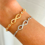 Infinity Bracelet – Gold & Silver | Cubic Zirconia Gift for Grandma