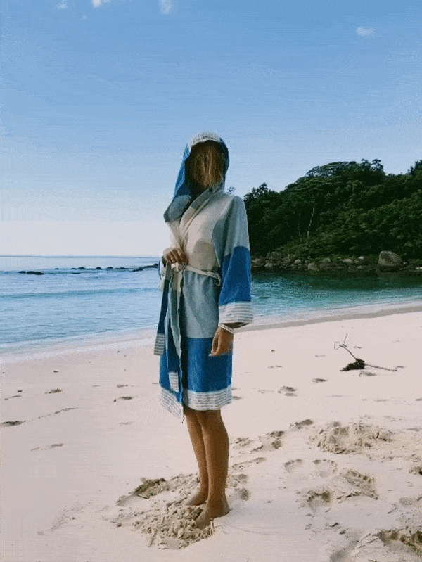 Turkish Cotton Hooded Bathrobe – A Cozy & Colorful Gift for Grandma