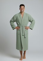 Organic Turkish Cotton Waffle Bathrobe – Luxurious Spa Gift for Grandma