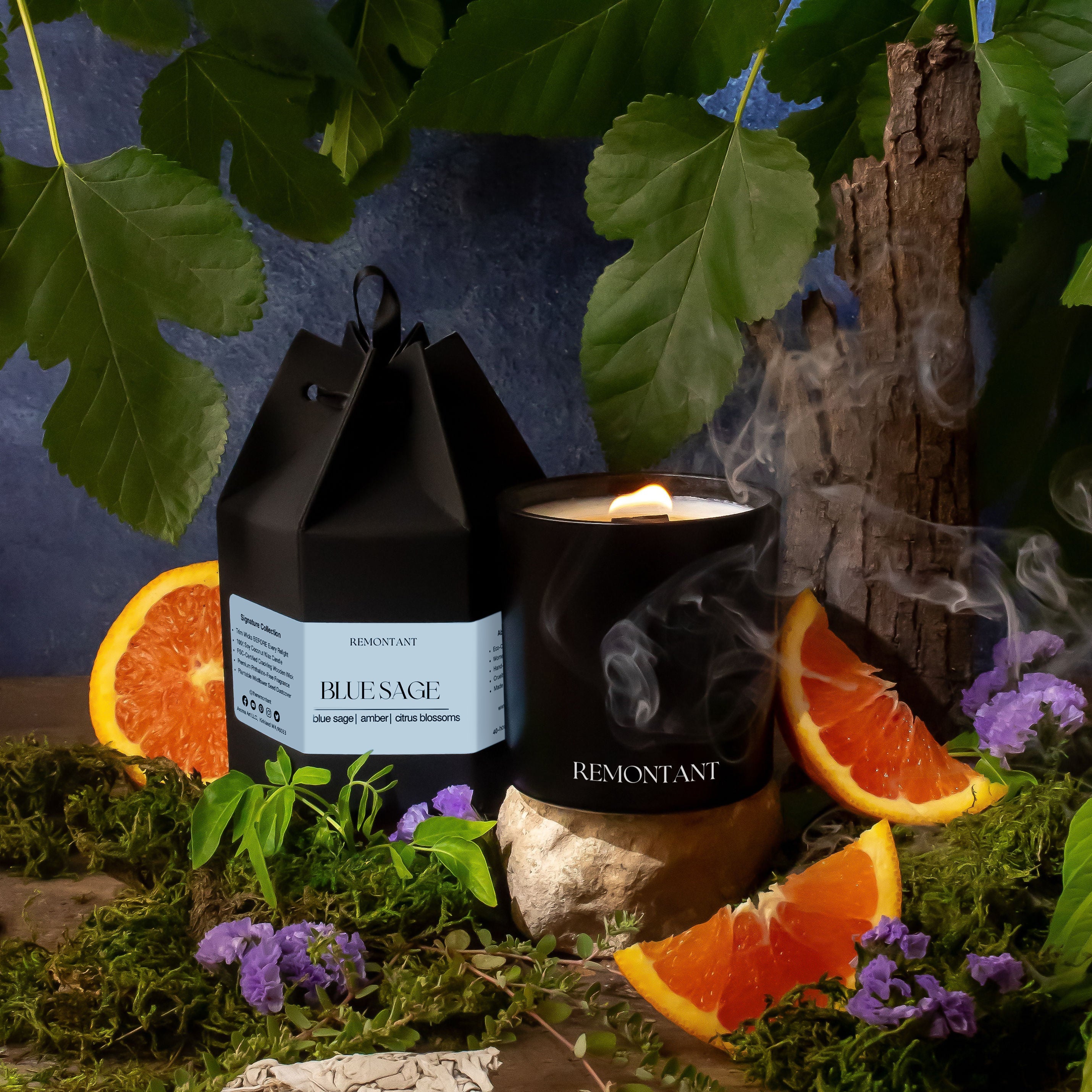 Blue Sage Candle | Blue Sage · Amber · Citrus Blossoms