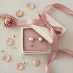 Champagne Pearl Earrings - Gift Box Shot