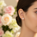 Champagne Pearl Earrings - Lifestyle Shot