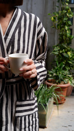 Zebra Handwoven Linen Robe —Stripes
