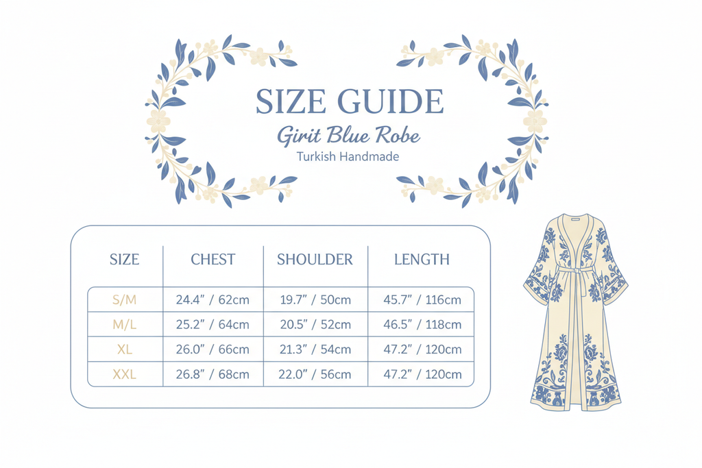 Girit Blue Robe Size Guide