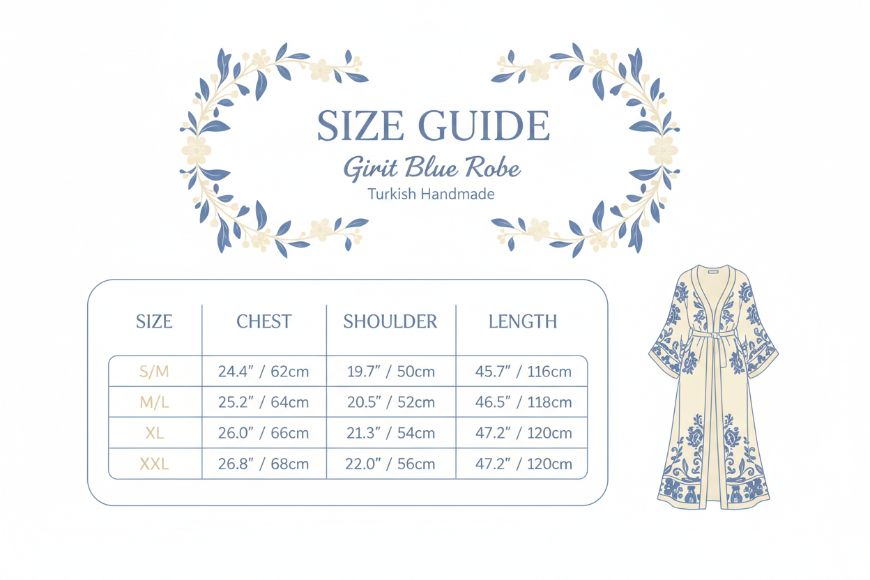 Girit Blue Robe Size Guide