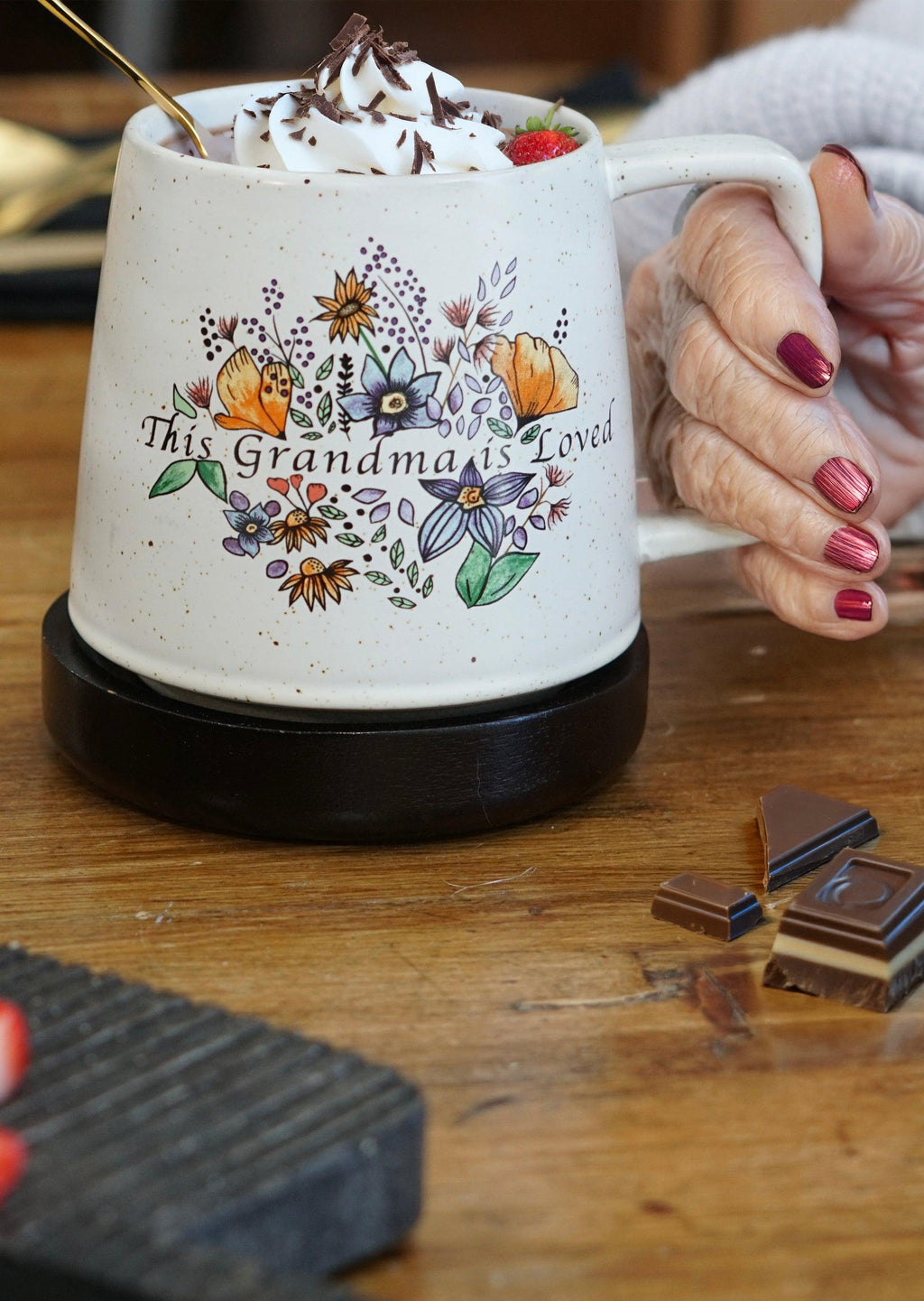 This Grandma Is Loved Mug – Floral Hummingbird Gift for Grandma