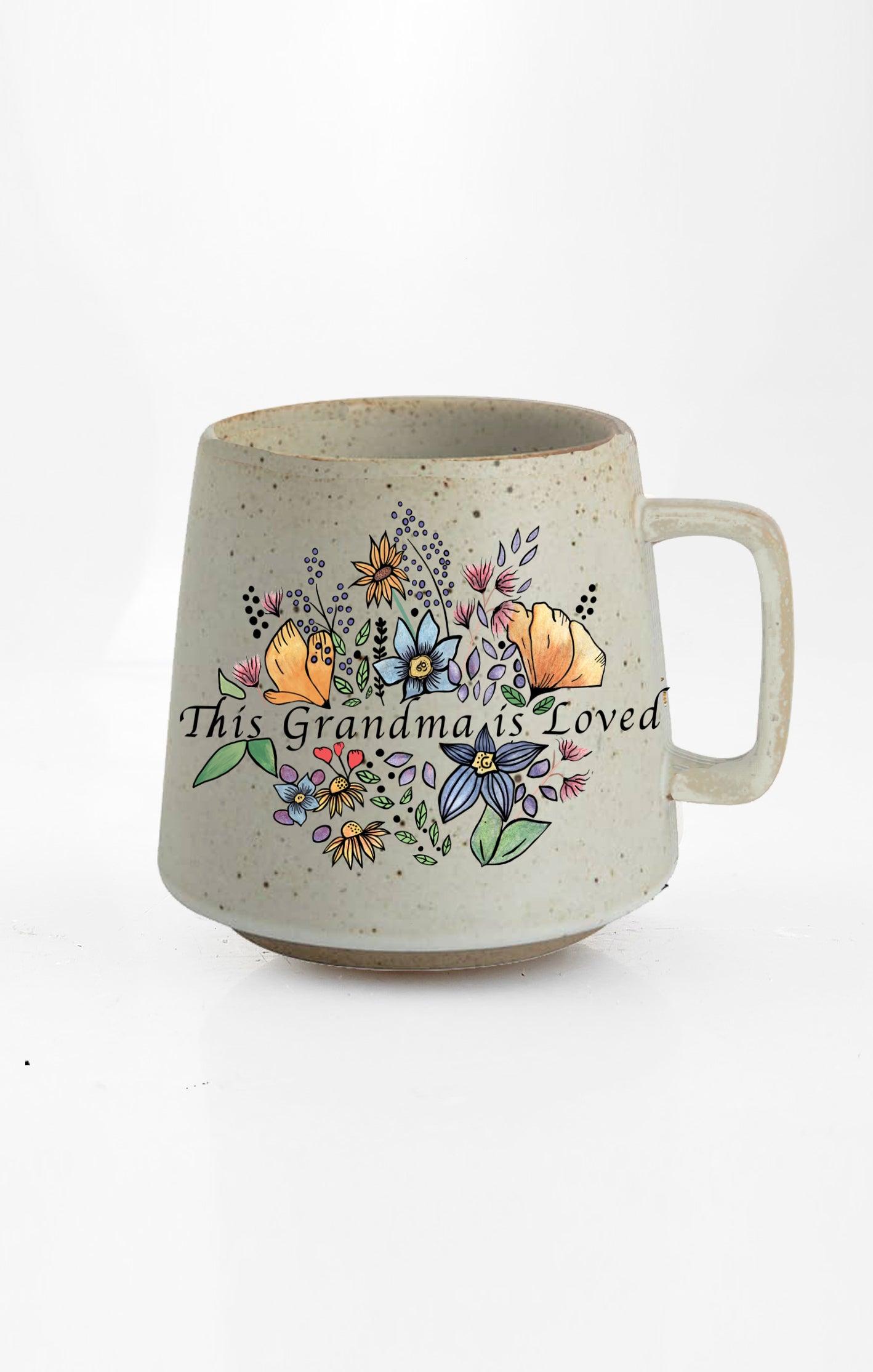This Grandma Is Loved Mug – Floral Hummingbird Gift for Grandma