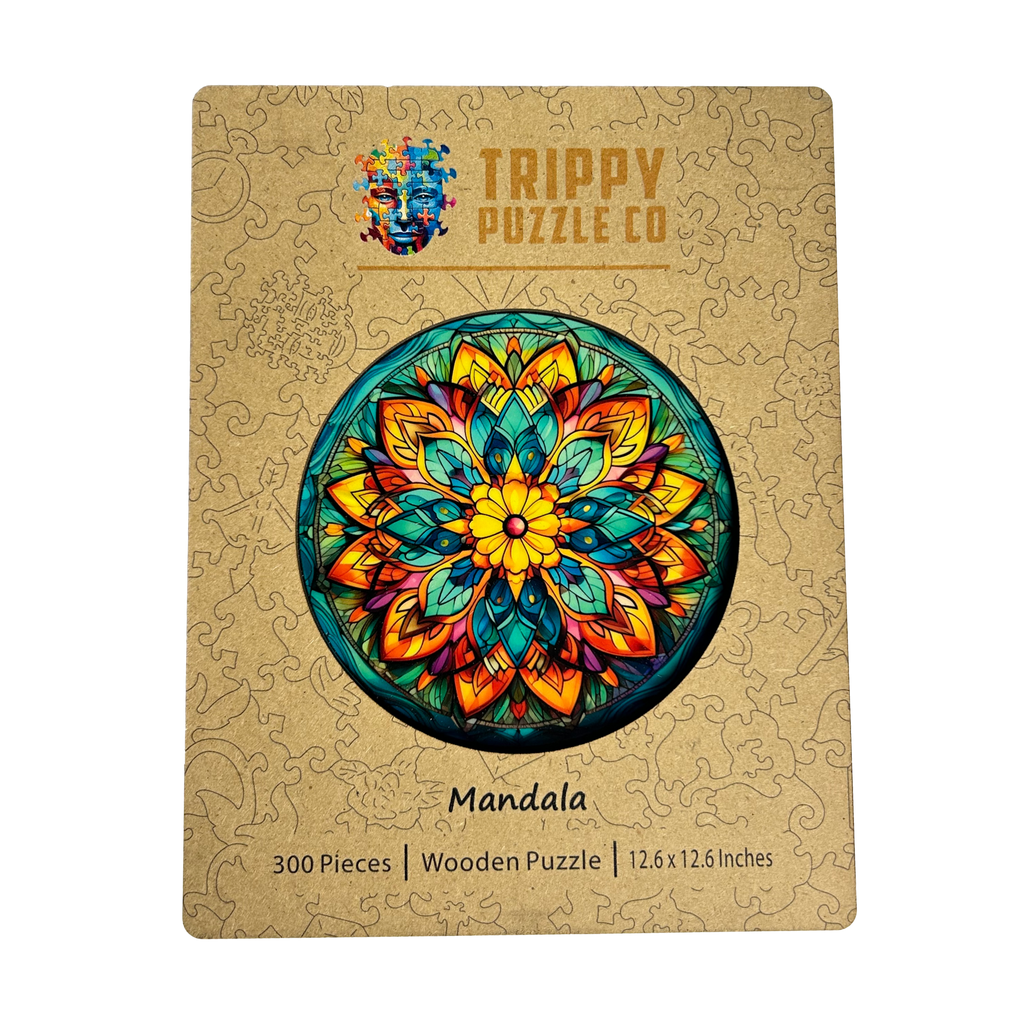 Mandala Shaped 300 Piece Wooden Jigsaw Puzzle | Trippy Puzzle Co