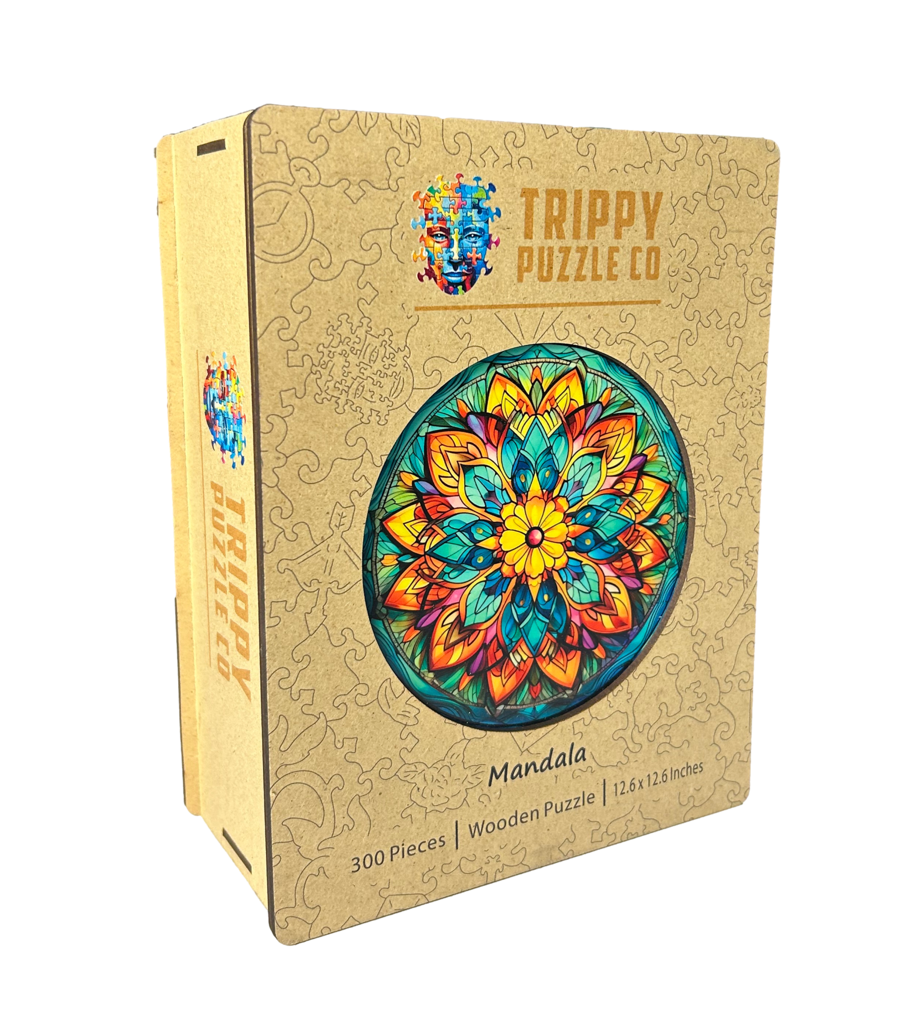 Mandala Shaped 300 Piece Wooden Jigsaw Puzzle | Trippy Puzzle Co