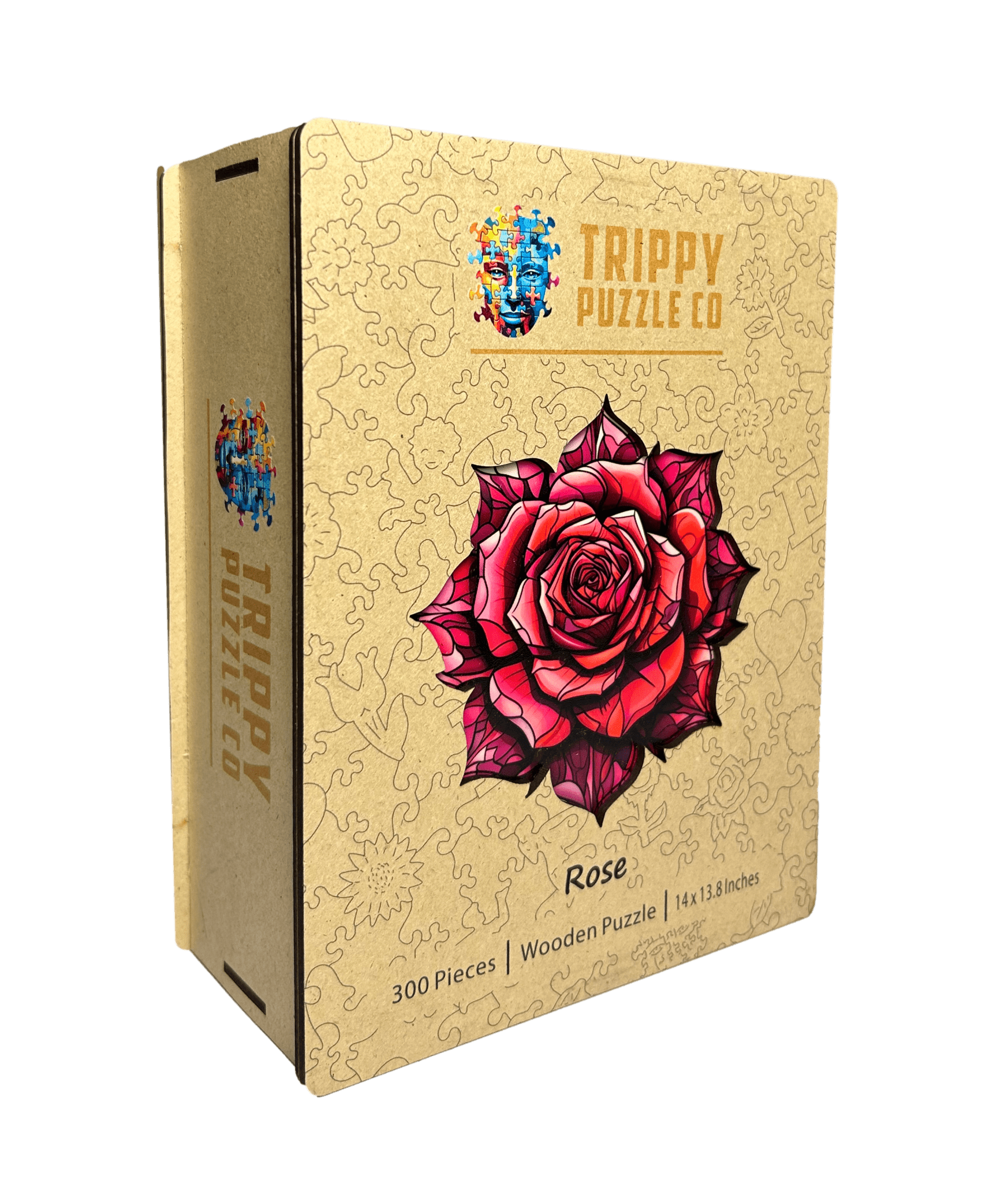 Rose Shaped 300 Piece Wooden Jigsaw Puzzle | Trippy Puzzle Co