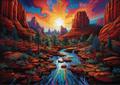 Sedona Sunset 1000 Piece Jigsaw Puzzle | Trippy Puzzle Co