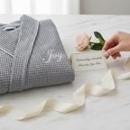 Women’s Waffle Piping Bathrobe – Lightweight Spa-Style Comfort