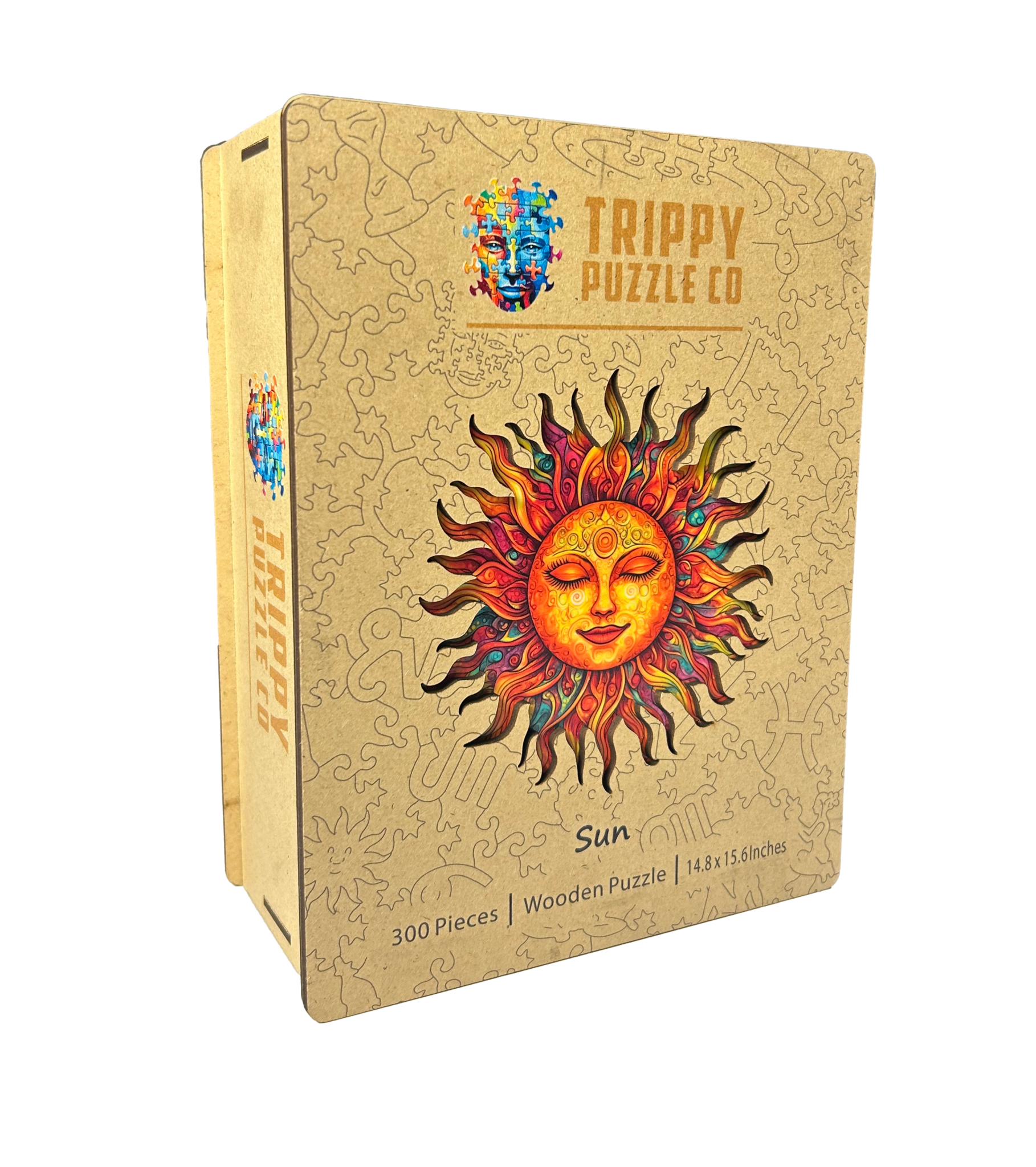 Sun Shaped 300 Piece Wooden Jigsaw Puzzle | Trippy Puzzle Co